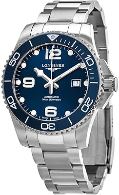 Montre de plongée automatique longines hydroconquest, boîtier en céramique, cadran bleu 43 mm