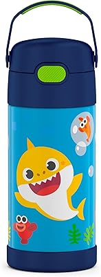 Biberon thermos funtainer en acier inoxydable isolé sous vide, 12 oz, baby shark