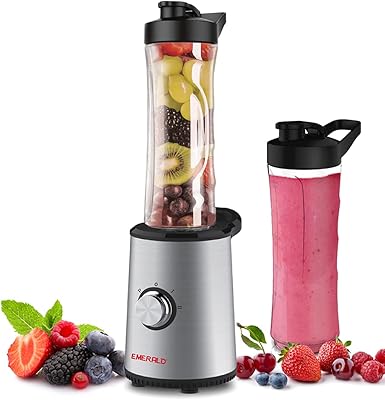 Mélangeur à smoothie emeraude 350 watts avec 2 bouteilles portables de 610 ml