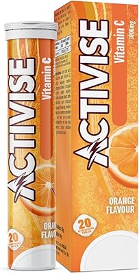 Comprimés effervescents de vitamine c activiz 1000 mg, saveur orange, 20 comprimés