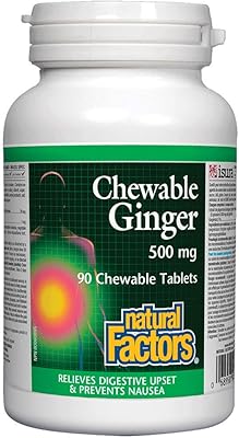 Natural factors gingembre à croquer 500 mg, 90 comprimés