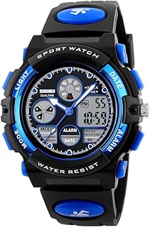 Montre à quartz numérique de sport skmai 1163 pour enfants, multicolore, bracelet