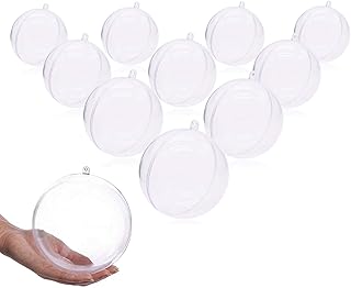 Paquet de 10 boules de noël en plastique transparent rechargeables à la main