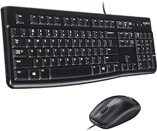 Clavier anglais-arabe avec souris logitech filaire, noir, mk120