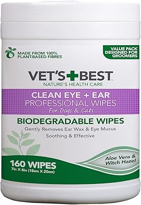 Lingettes humides professionnelles pour le nettoyage des yeux et des oreilles de vets