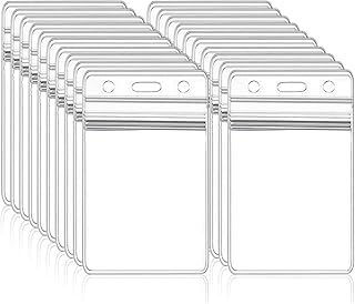 Porte-cartes transparent cdc paquet de 50 porte-cartes d'identité en plastique robuste avec fermeture