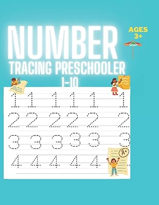 Livre de traçage des numéros pour les enfants d'âge préscolaire 1-10number