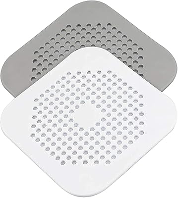 Castowave lot de 2 attrape-cheveux en silicone, bouchon de vidange carré pour baignoire