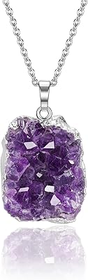 Collier pendentif en cristal de thérapie en pierre de quartz en améthyste brute