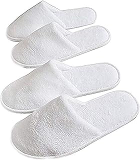 Pantoufles d'hôtel jetablespantoufles de spa blanches bouffantes à bout fermé, adaptées à la plupart