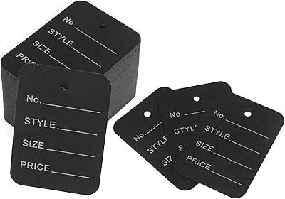 500 pièces d'étiquettes de prix cartes de fabrication magasin noires taille et prix