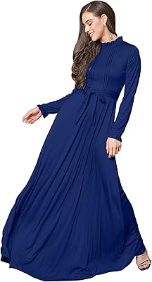 Robe longue longue à manches longues et poches élégantes pour l'automne, l'hiver
