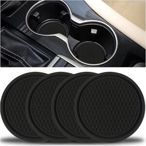 Sous-verres de voiture singaro, 4 pièces porte-gobelets universels antidérapants, dessous de verre décoratifs intégrés, accessoires d'intérieur de voiture, noir. Diaytar Sénégal : Large gamme, petits prix, grande satisfaction