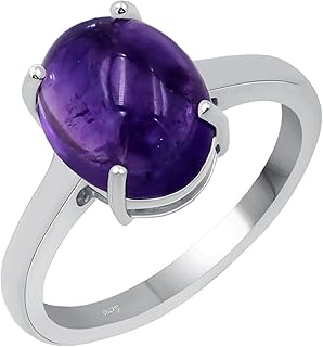 Bagues avec pierres précieuses naturelles pour femmes, bagues solitaires en argent sterling