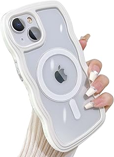 Coque compatible avec iphone 13 avec magsafe jolie coque magnétique ondulée résistante aux