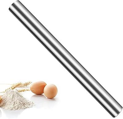 Rouleau à pâtisserie en acier inoxydable ecv, 22 cm antiadhésif pour la cuisson