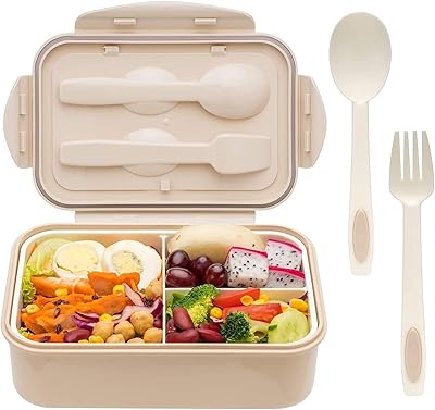 Boîte à déjeuner bento pour adultes et enfants 1400 ml 3 compartiments
