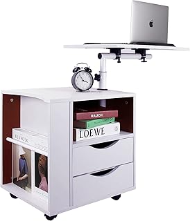 Table de chevet table d'appoint en bois avec roulettes bureau mobile pour ordinateur