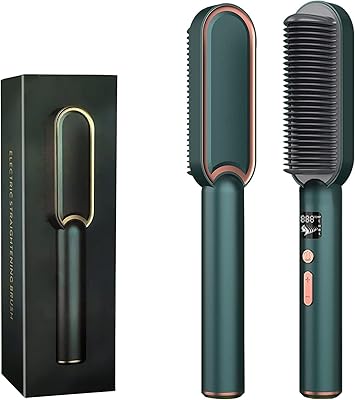 Brosse à lisser les cheveux, brosse coiffante multifonctionnelle, baguette lissante avec peigne intégré