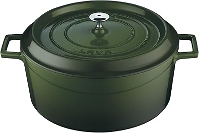 Casserole ronde en fonte de lave, très grande, 28 cm, 6,7 l
