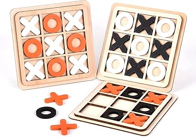 Jeu tic tac toe 3 pièces jeu de société en bois