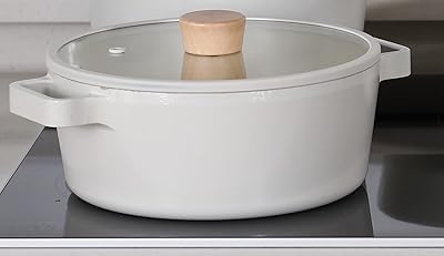 Marmite fika neoflam pour cuisinières et couvercle en verre à induction avec poignée