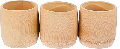 Capelock 3 tasses à eau en bambou pour le thé, la boisson, la maison