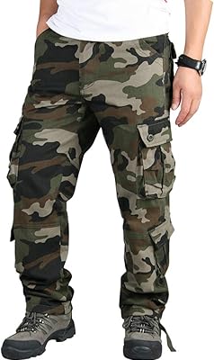 Pantalon cargo pour hommes, coupe décontractée, camouflage militaire, pantalon de travail en plein