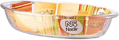 Plaque de cuisson ovale en verre nadir, capacité de 2,5 litres, plaque