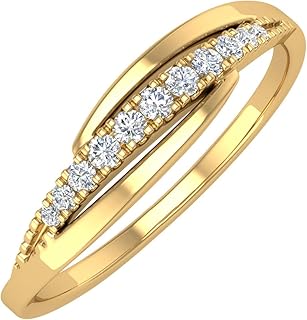 Bague d'anniversaire de mariage avec diamant rond 1/11 ct en or 10 carats