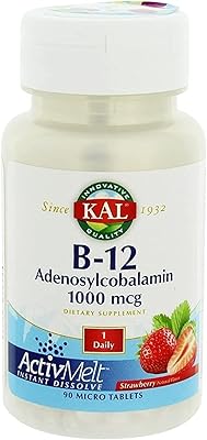 Cal vitamine b12 adénosylcobalamine active melt fraise (1000 mcg) - 90 comprimés. Diaytar : Votre destination shopping préférée au Sénégal