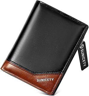 Portefeuille court multifonction en cuir pu avec fermeture éclair pour hommes