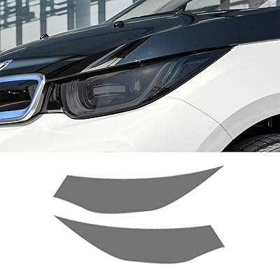 2 pièces de film transparent en tpu noir pour phare de voiture