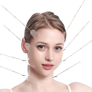 20pcs autocollants de lifting du visage avec corde fixe, bandes de lifting instantanées