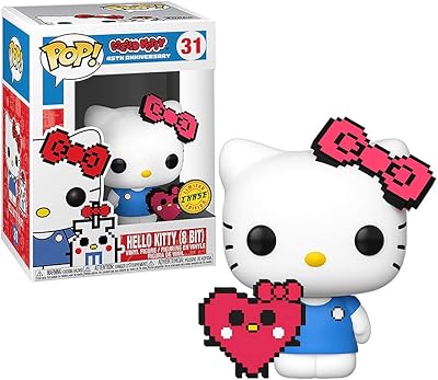 Funko pop! sanrio hello kitty chase (anniversaire) avec nœud rose 8 bits