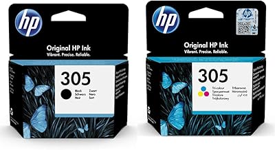 Cartouche d'encre hp originale 305 noire 3ym61ae et hp 305 tricolore 3ym60ae