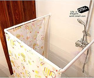 Tringle à rideau de douche d'angle réglable en forme de u, l