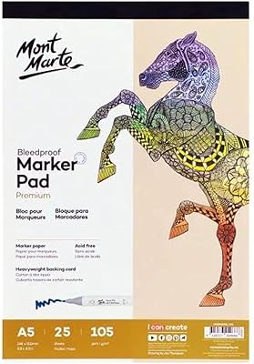 Ensemble de mouchoirs marqueurs antidérapants monte marte a5, 25 feuilles 105g
