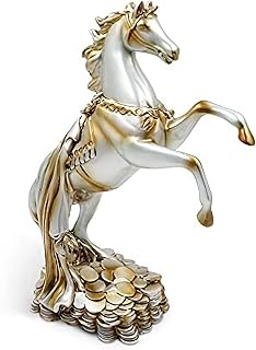Statue de cheval reproducteur debout dreamsideen sur pièces de monnaie, 12,5" de haut