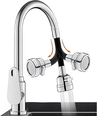 Onserca rallonge de robinet pivotant à 720 degrés | connecteur de robinet de pulvérisation à 3 positions avec tête en laiton g1/2 de 22 mm, fixation de pulvérisation pivotante pour évier de cuisine et de salle de bain, 1 ensemble, orange/noir/blanc (noir). Commandez malin, vivez mieux avec Diaytar