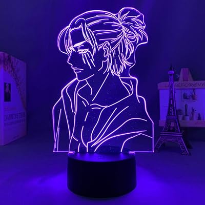 Lampe 3d anime, cadeau d'attaque de veilleuse led, figurine d'acteur d'anime pour décoration
