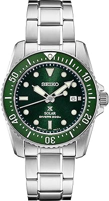 Montre prospex sne583 pour homme en acier inoxydable argenté 38,5 mm, vert, plongeur