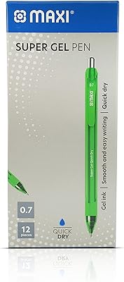 Stylo gel maxi green 0,7 mm, paquet de 12, technologies avancées, encre longue