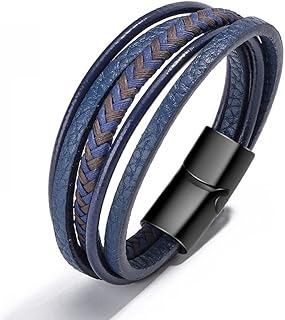 Bracelet en cuir de vache tressé pour hommes goodrun, bracelet en cuir