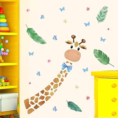 Sticker mural tête de girafe hp noib autocollants muraux animaux pour chambre