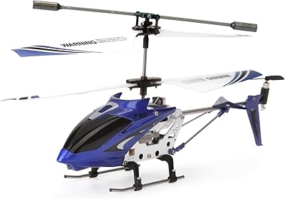 Hélicoptère télécommandé à trois canaux sima s107g avec gyroscope, bleu
