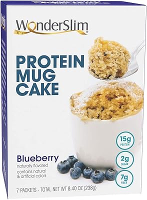 Tasse à gâteau protéiné wonderslim, saveur myrtille, 15 g de protéines, 2 g de sucre, 7 g de fibres (7 pièces). Diaytar : L'intelligence commerciale au service du client