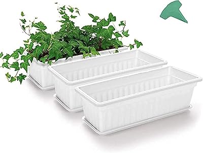 Paquet de 3 jardinières de plantation de légumes et de fleurs en plastique