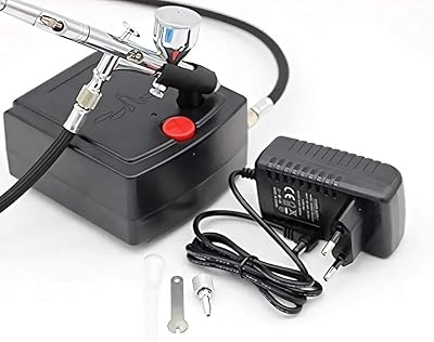 Kit aérographe professionnel à double alimentation alimenté par gravité 7cc 0,3 mm, 100-250