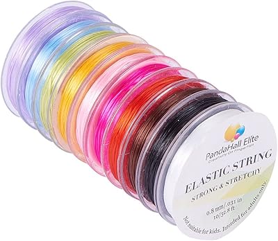 Bh panda hole 10 rouleaux de fil élastique extensible en polyester pour bijoux